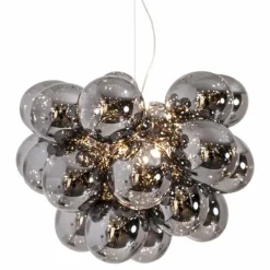 Suspension Verre Fumé-By Rydéns Suspension By Rydens Gross Gris, 8 lumières