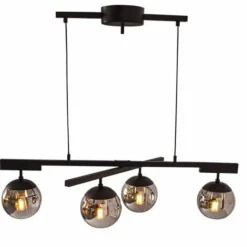 Suspension Verre Fumé-By Rydéns Suspension By Rydens Labelle Noir, 4 lumières