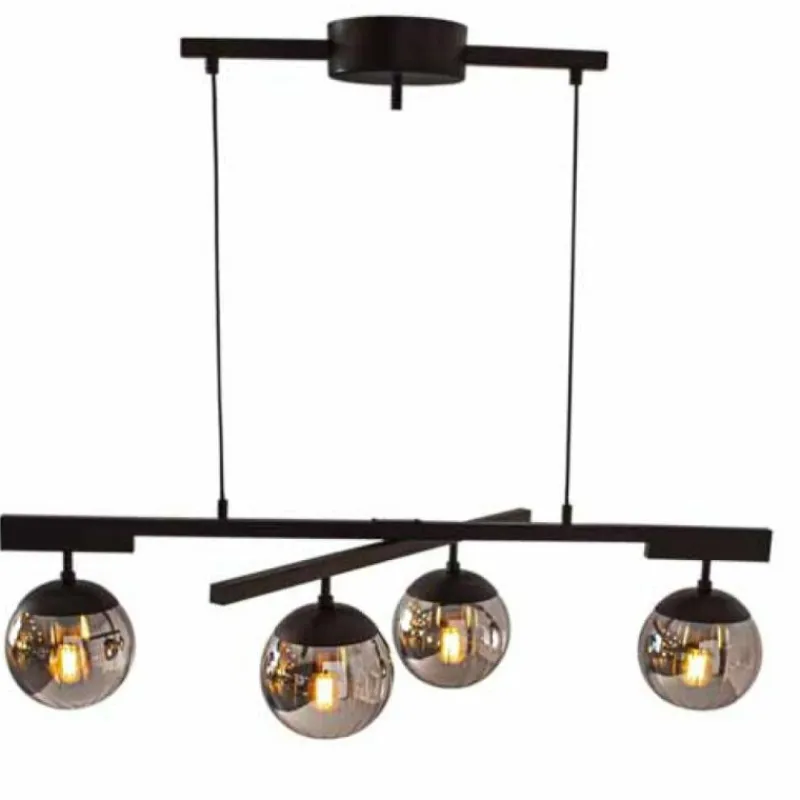 Suspension Verre Fumé-By Rydéns Suspension By Rydens Labelle Noir, 4 lumières