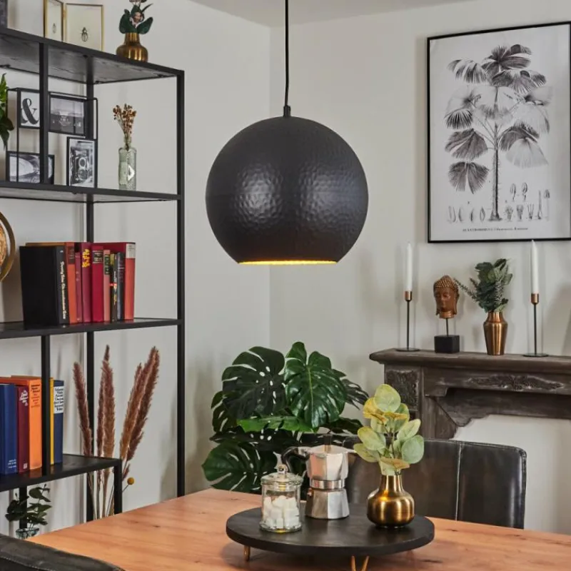 Lampes Dorées-hofstein Suspension Cabanes Noir, 1 lumière