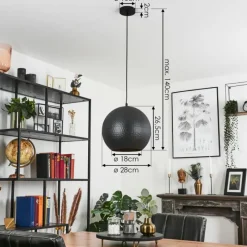 Lampes Dorées-hofstein Suspension Cabanes Noir, 1 lumière