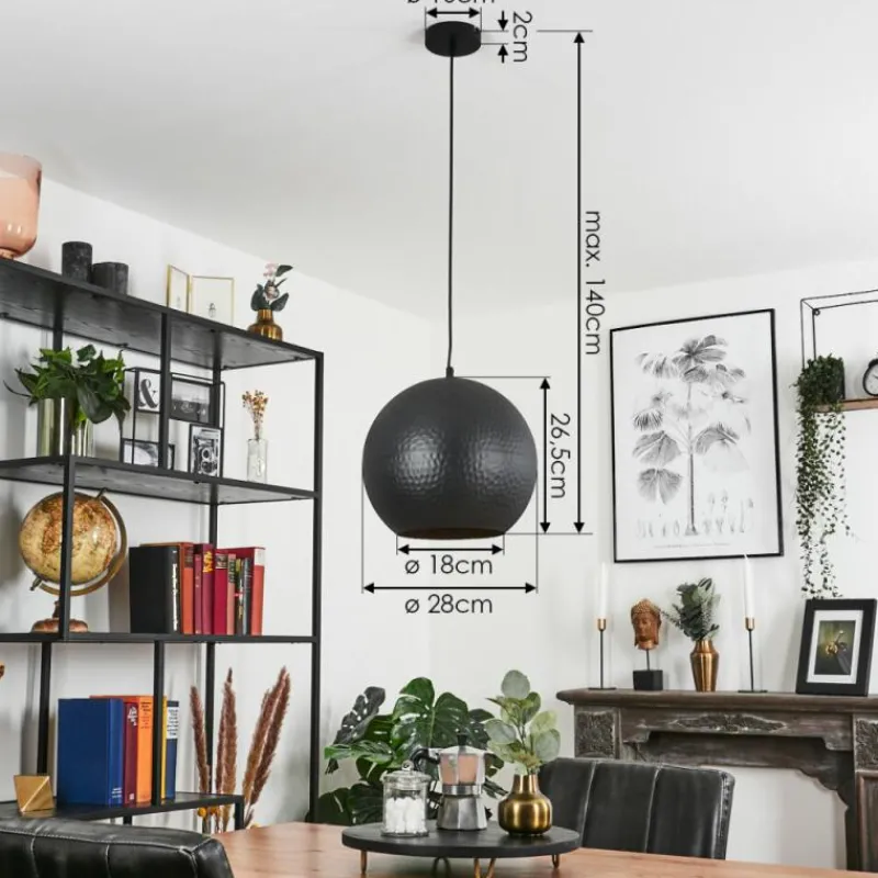 Lampes Dorées-hofstein Suspension Cabanes Noir, 1 lumière