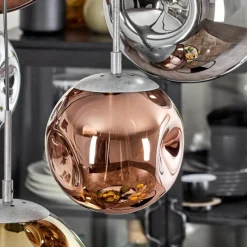 Suspension Verre Fumé-hofstein Suspension Cabreiro Argent Oxydé, 7 lumières