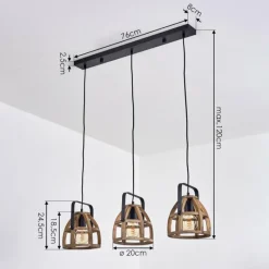 Style Boho-Chic-hofstein Suspension Cailara Écru, Noir, 3 lumières
