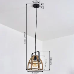 Style Boho-Chic-hofstein Suspension Cailara Écru, Noir, 1 lumière