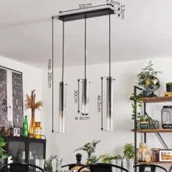 hofstein Suspension Caimitte Clair, Fumé, 3 lumières