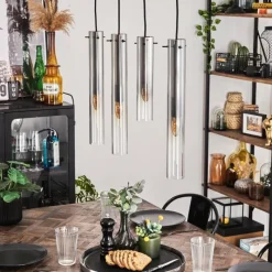 hofstein Suspension Caimitte Clair, Fumé, 4 lumières