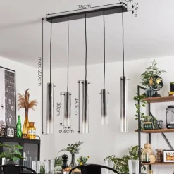 hofstein Suspension Caimitte Clair, Fumé, 5 lumières