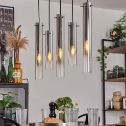 hofstein Suspension Caimitte Clair, Fumé, 5 lumières