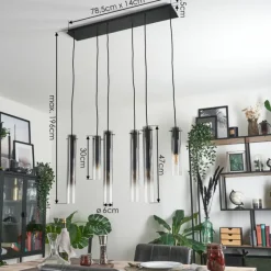 Suspension Verre Fumé-hofstein Suspension Caimitte Noir, 6 lumières