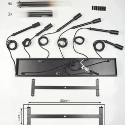 Suspension Verre Fumé-hofstein Suspension Caimitte Noir, 6 lumières