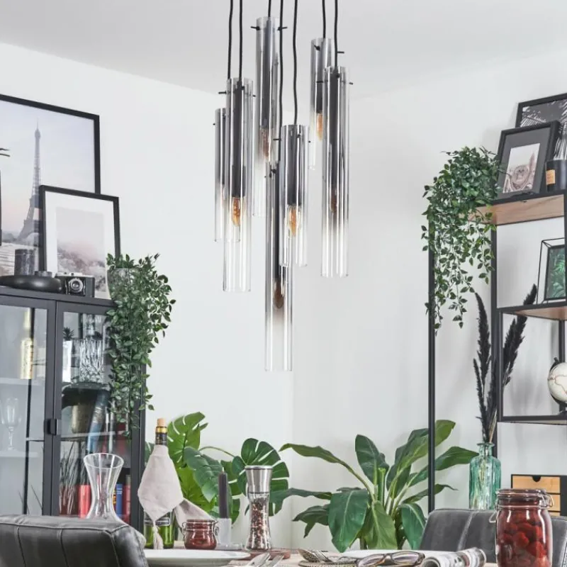 hofstein Suspension Caimitte Noir, 7 lumières