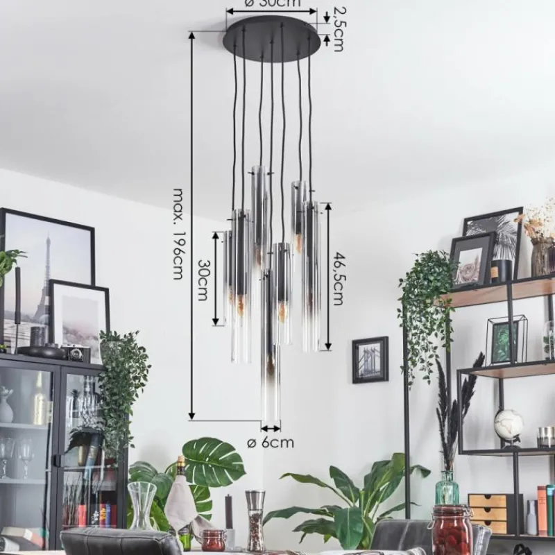 hofstein Suspension Caimitte Noir, 7 lumières