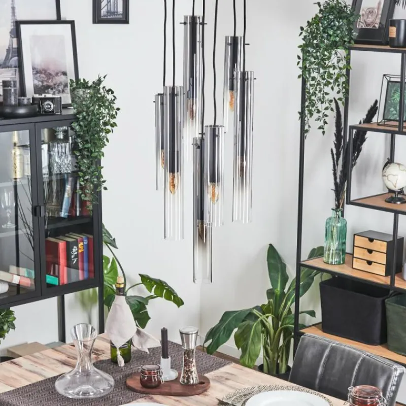 hofstein Suspension Caimitte Noir, 7 lumières