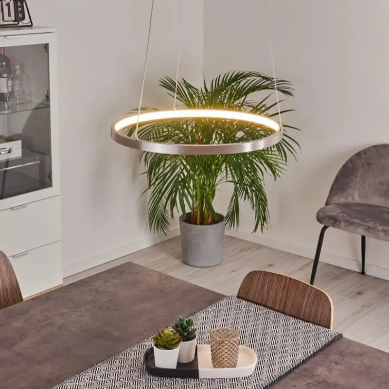 hofstein Suspension Calcium LED Nickel mat, 1 lumière