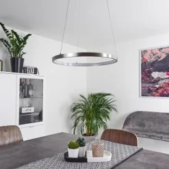 hofstein Suspension Calcium LED Nickel mat, 1 lumière