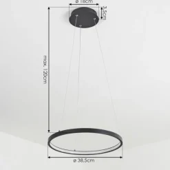 hofstein Suspension Calcium LED Noir, 1 lumière