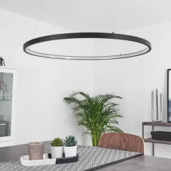 hofstein Suspension Calcium LED Noir, 1 lumière