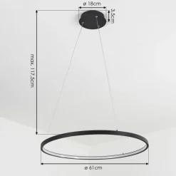 hofstein Suspension Calcium LED Noir, 1 lumière