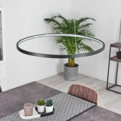 hofstein Suspension Calcium LED Noir, 1 lumière