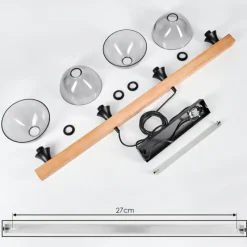 hofstein Suspension Calle Écru, Noir, 4 lumières