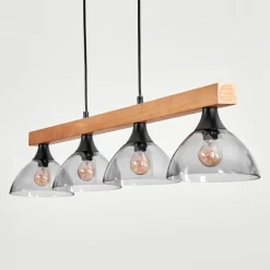 hofstein Suspension Calle Écru, Noir, 4 lumières