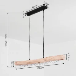 Lampes Vintages & Rétros-hofstein Suspension Calumet LED Brun, Noir, 1 lumière