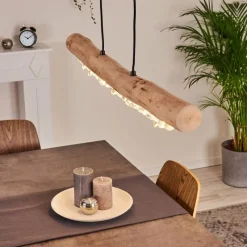 Lampes Vintages & Rétros-hofstein Suspension Calumet LED Brun, Noir, 1 lumière