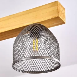 Lampes Vintages & Rétros-hofstein Suspension Camotes Bois clair, Nickel mat, 4 lumières