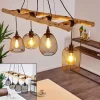 Lampes Vintages & Rétros-hofstein Suspension Canazei Bois clair, Noir, 4 lumières