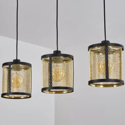 Lampes Industrielles-hofstein Suspension Candelaria Noir, 3 lumières