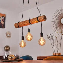 Luminaires Scandinaves-hofstein Suspension Canedo Brun, 3 lumières