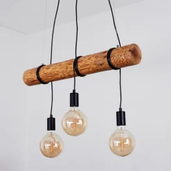 Luminaires Scandinaves-hofstein Suspension Canedo Brun, 3 lumières