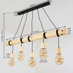 Luminaires Scandinaves-hofstein Suspension Canedo Brun, 5 lumières