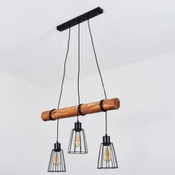 Luminaires Scandinaves-hofstein Suspension Canedo Brun, 3 lumières
