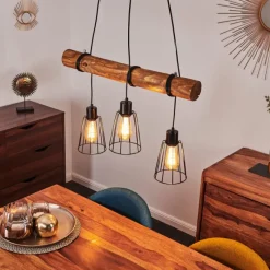 Luminaires Scandinaves-hofstein Suspension Canedo Brun, 3 lumières