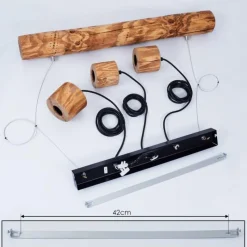 Luminaires Scandinaves-hofstein Suspension Canedo Brun foncé, Noir, 3 lumières