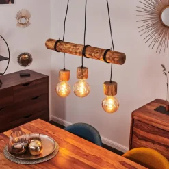 Luminaires Scandinaves-hofstein Suspension Canedo Brun foncé, Noir, 3 lumières