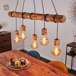 Lampes Vintages & Rétros-hofstein Suspension Canedo Brun, Noir, 5 lumières