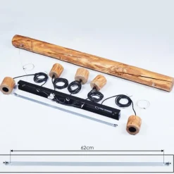 Lampes Vintages & Rétros-hofstein Suspension Canedo Brun, Noir, 5 lumières