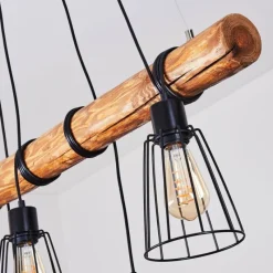 Lampes Vintages & Rétros-hofstein Suspension Canedo Brun, Noir, 5 lumières