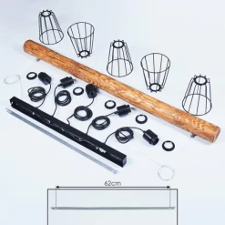 Lampes Vintages & Rétros-hofstein Suspension Canedo Brun, Noir, 5 lumières