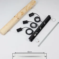 Luminaires Scandinaves-hofstein Suspension Canedo Écru, Noir, 3 lumières