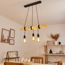 Luminaires Scandinaves-hofstein Suspension Canedo Écru, Noir, 3 lumières