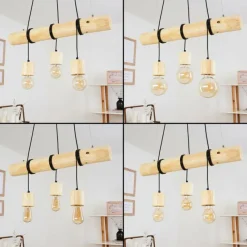 Luminaires Scandinaves-hofstein Suspension Canedo Écru, Noir, 3 lumières