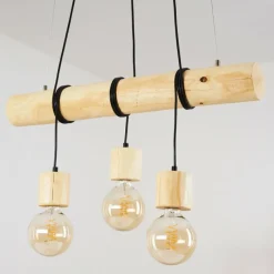 Luminaires Scandinaves-hofstein Suspension Canedo Écru, Noir, 3 lumières
