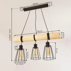 Lampes Vintages & Rétros-hofstein Suspension Canedo Écru, Noir, 3 lumières