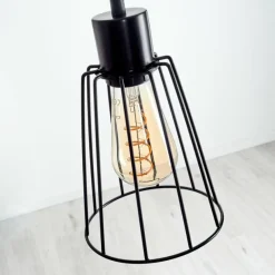 Style Boho-Chic-hofstein Suspension Canedo Gris, Noir, 5 lumières
