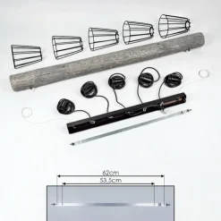 Style Boho-Chic-hofstein Suspension Canedo Gris, Noir, 5 lumières