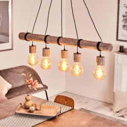 Style Boho-Chic-hofstein Suspension Canedo Gris, Noir, 5 lumières